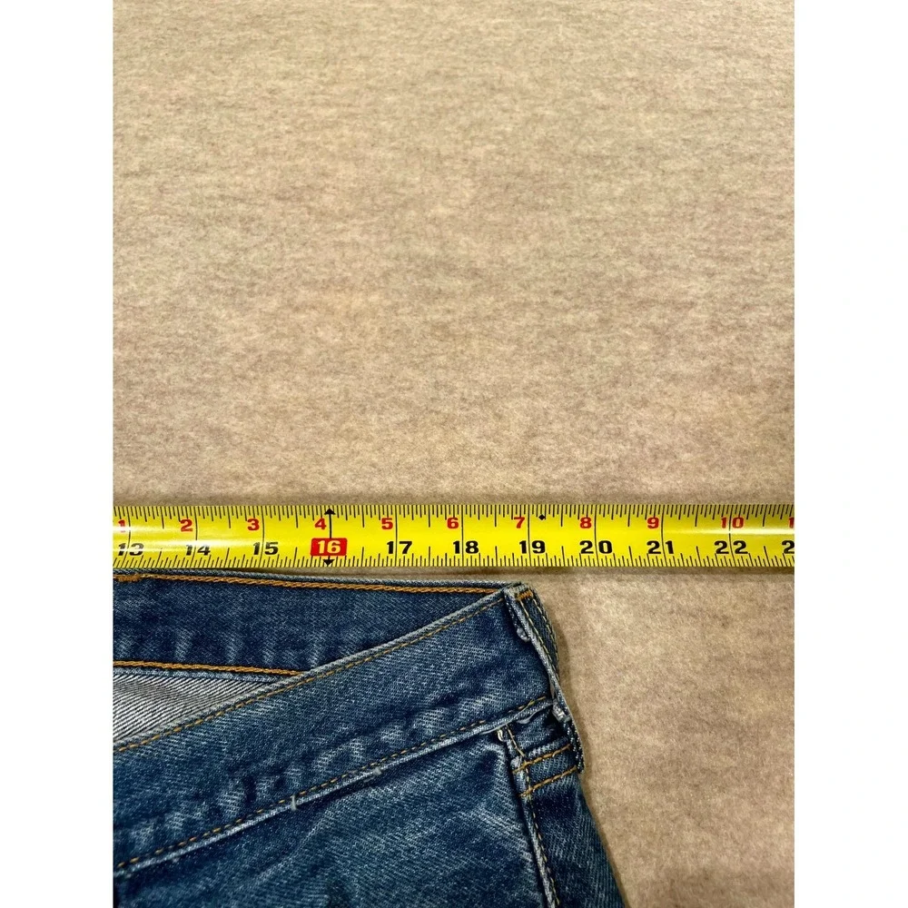 Levis 501 Original Fit Jeans Mens 42x32 Blue Denim Cotton Straight Leg High Rise